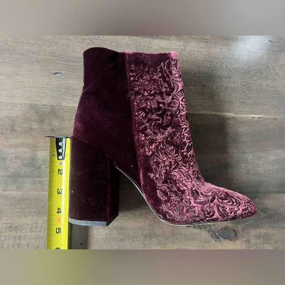 Jessica Simpson Burgundy Velvet Boots - Picture 7 of 8